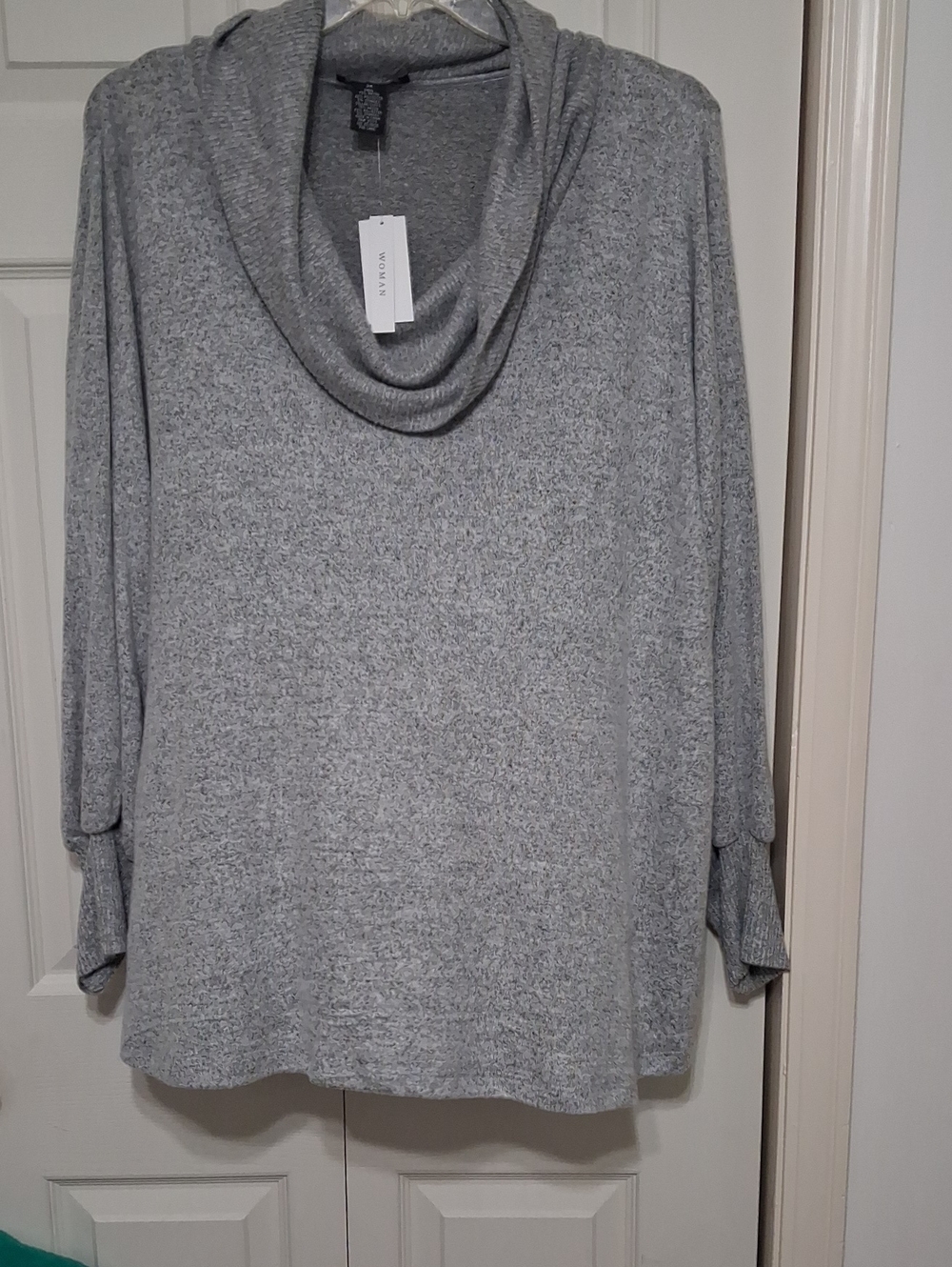 Grace Light Gray Cowl Neck Sweater